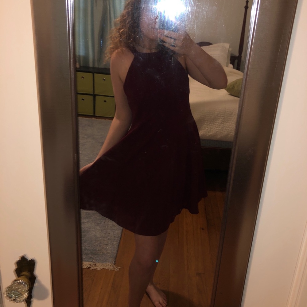Burgundy Skater Dress 🤍